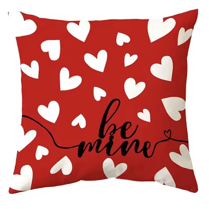 Valentine's Day Decorative Red Love Heart Pillow Covers