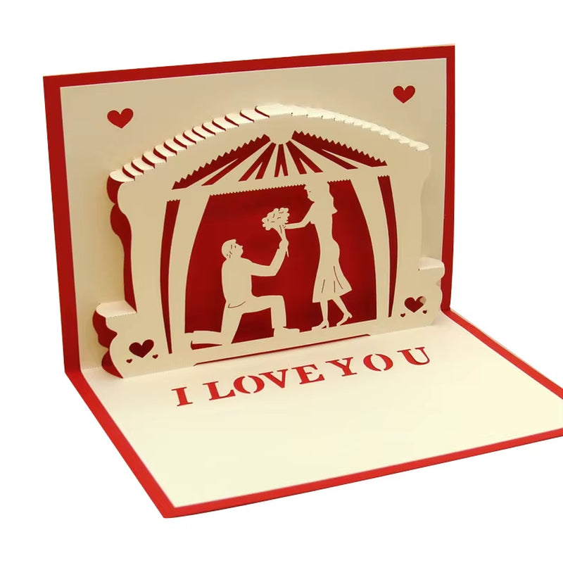 3D Pop up Love Card with Envelope Valentines Day Birthday Anniversary Greeting Cards for Couples Wife Husband Handmade Gifts