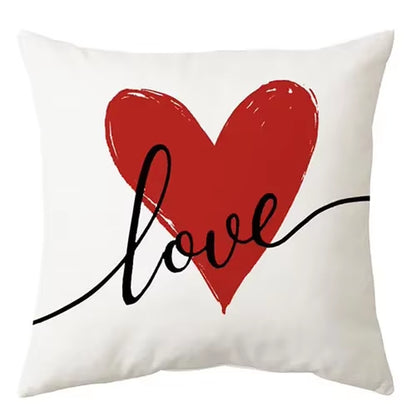 Valentine's Day Decorative Red Love Heart Pillow Covers