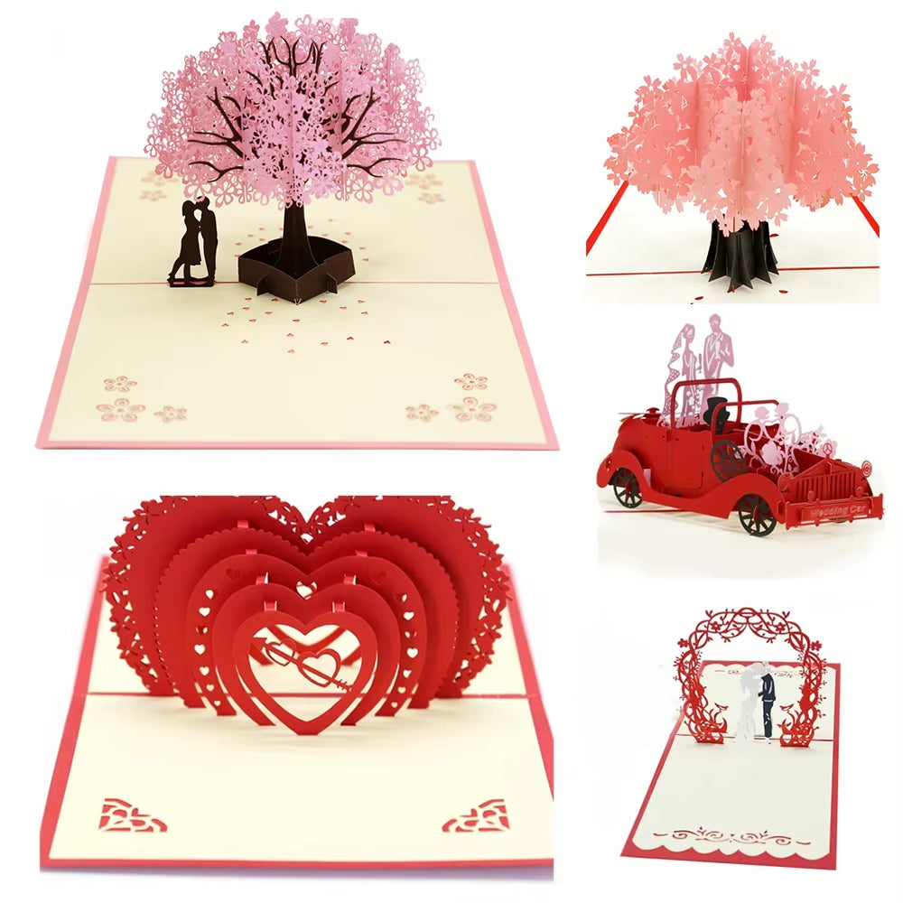 3D Pop up Love Card with Envelope Valentines Day Birthday Anniversary Greeting Cards for Couples Wife Husband Handmade Gifts